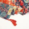 Eleganter floral bedruckter Hijab Baumwoll-Viskose-Schal mit Quasten für Damen Mode Strand Schal Damen Blumen-Kopftuch 185*100cm