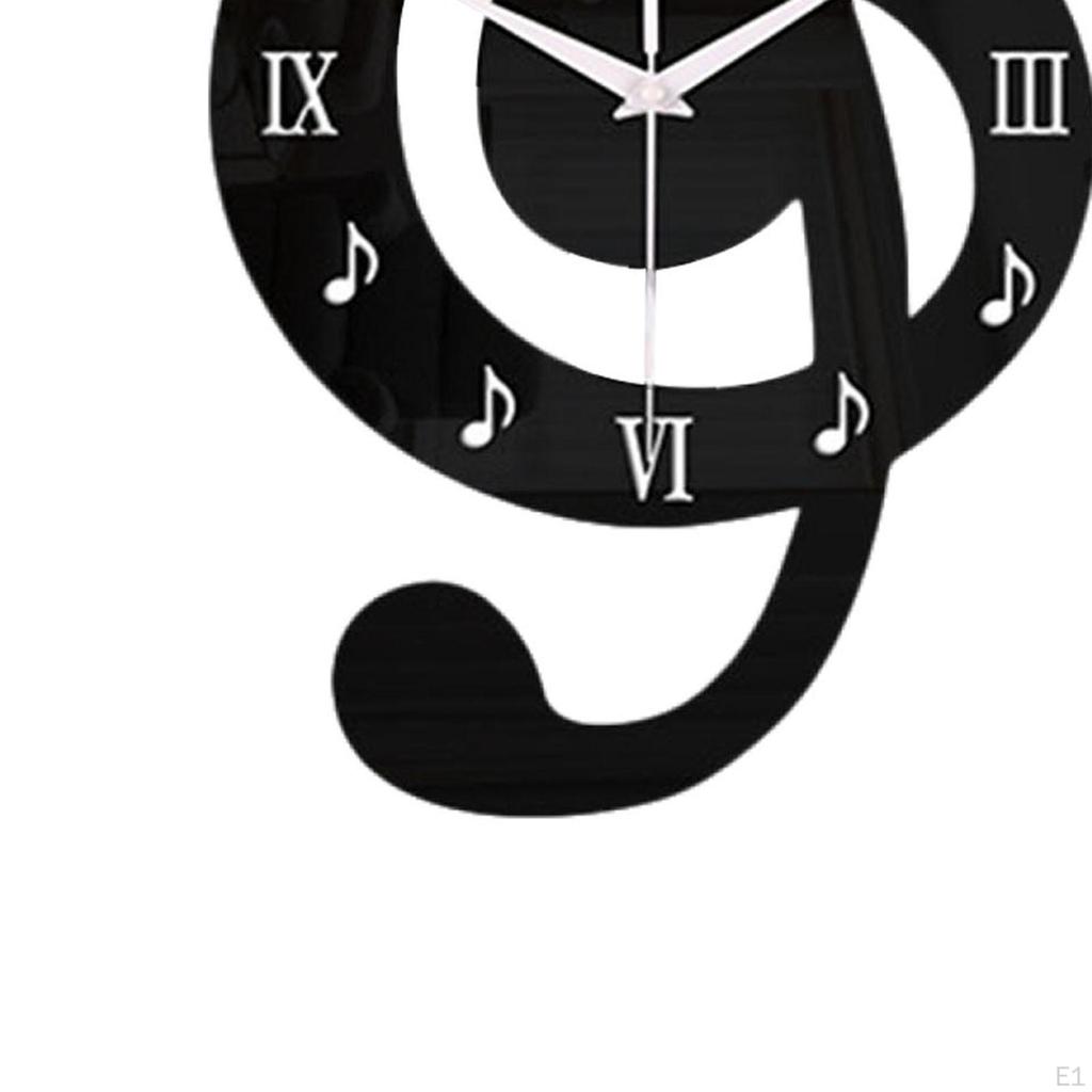 Wall Clock Art Decor Trendy Decoration Watch Musical Note Hanging Sculpture for Farmhouse