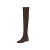 Krazing Pot Flock Autumn Winter Shoes Thick Heels Size 43 Long Boots Black Brown Stretch Over-the-knee Boots