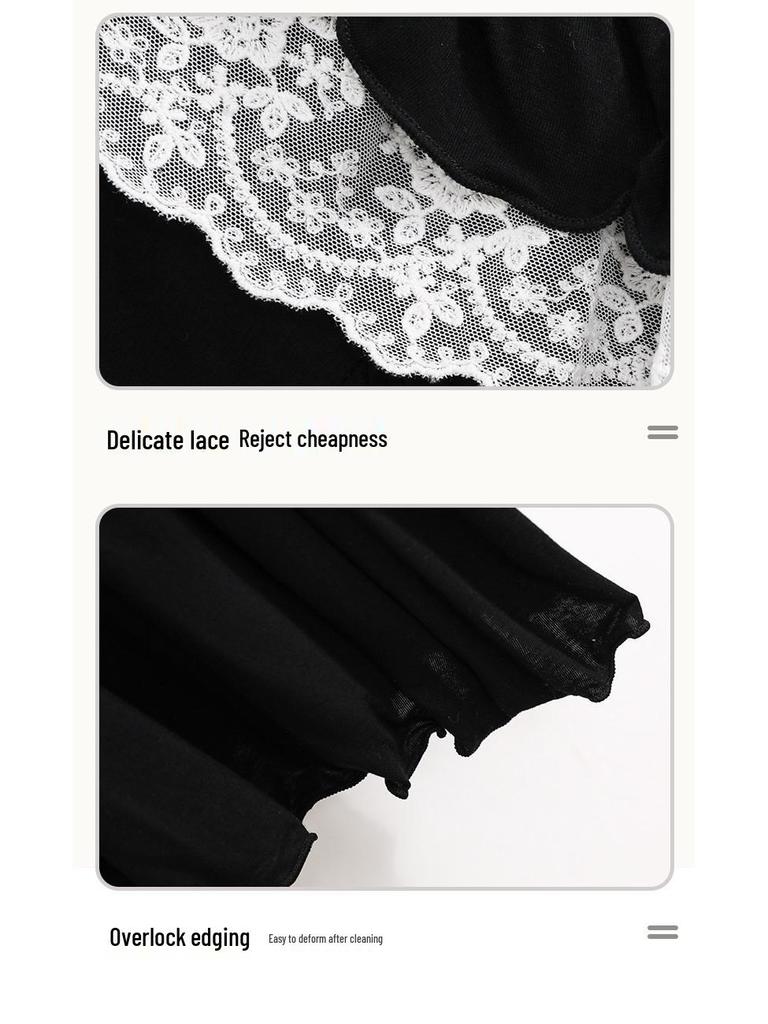 Autumn Plus Size Lace Long Sleeve Modal Dress - Versatile Women's Homewear Pajamas