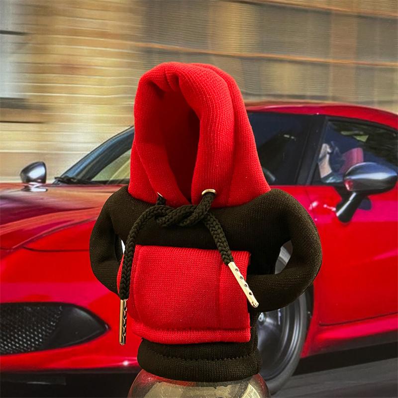 Gear Shift Knob Hoodie Cover Black Polyester