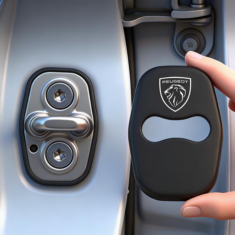 4 Pezzi Coperture Protettive per Fibbia Serratura Portiera Auto Copertura in Lega di Zinco Per Peugeot 206 307 308 3008 207 208 407 4008 408 508 2008 301 309
