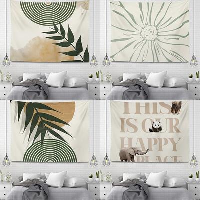 Nordic Plant Pattern Tapestry Aesthetic Home Room Decoration Bohemian Hanging Large Cloth Autumn Simple Bedroom Carpet
