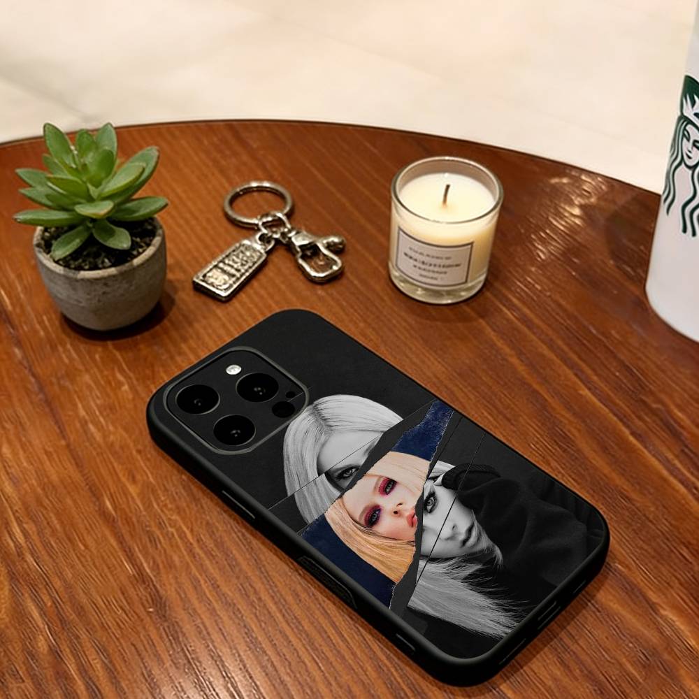 Avril Ramona Lavigne Telefoonhoesje Voor iPhone 17, 16,15,14,13,12,11 Plus,Pro Max, Anderen Siliconen Zwart Zacht Hoesje