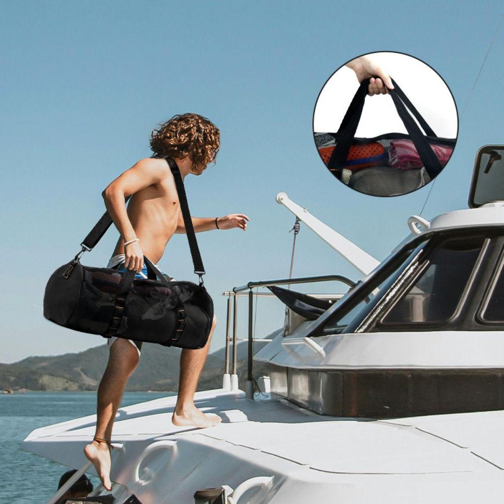 Foldable Mesh Dive Bag Breathable Oversized Beach Gym Bag Durable Dive Gear Pouch  Snorkeling Gear