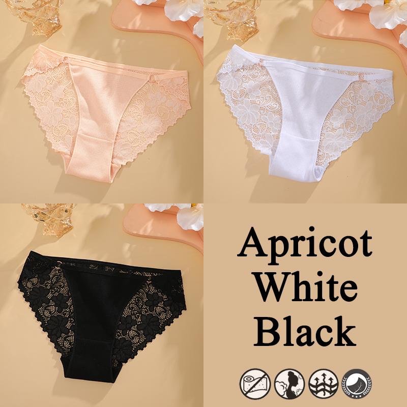 

FINETOO 3 шт кружевные прозрачные трусы ажурные штаны сексуальные хлопковые трусики для женщин нижнее белье хлопковые трусы с металлическими пуговицами промежность S&Set