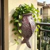 Fioriera a Forma di Pesce da Parete Fioriera a Sospensione a Forma di Pesce Fioriera Decorativa da Parete per Balcone Patio Esterno Giardino