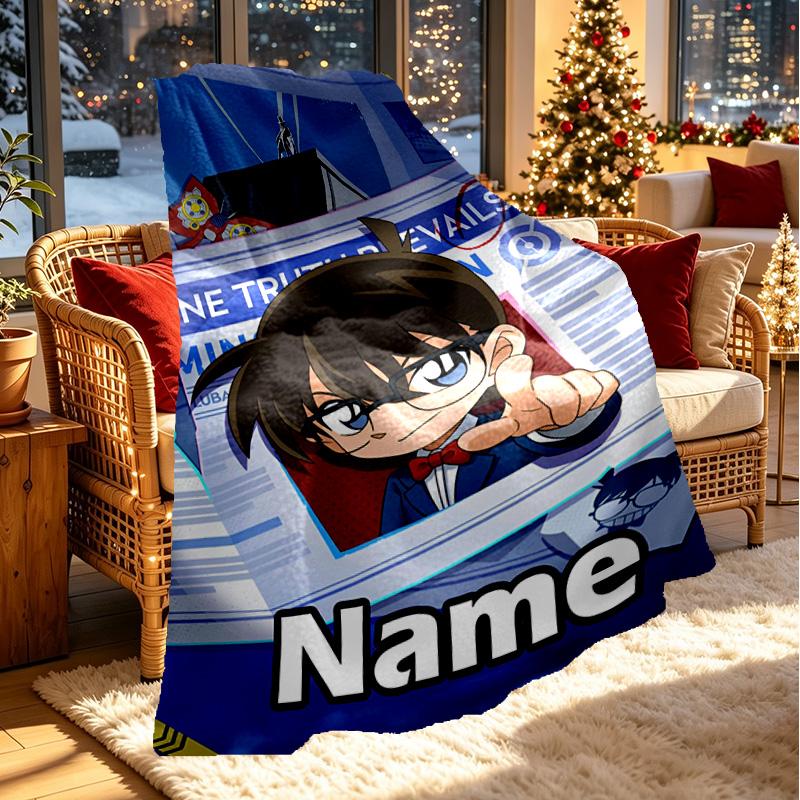 Custom Name Personalized Anime Print Blanket, Home Decor, Bedroom, Sofa, Camping, Couch, Gifts for Birthday Christmas