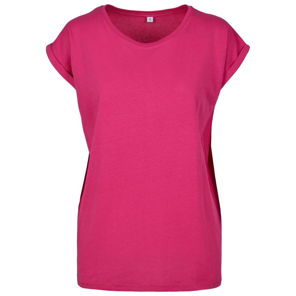 Build Your Brand Womens/Ladies Cotton Extended Shoulder T-Shirt
