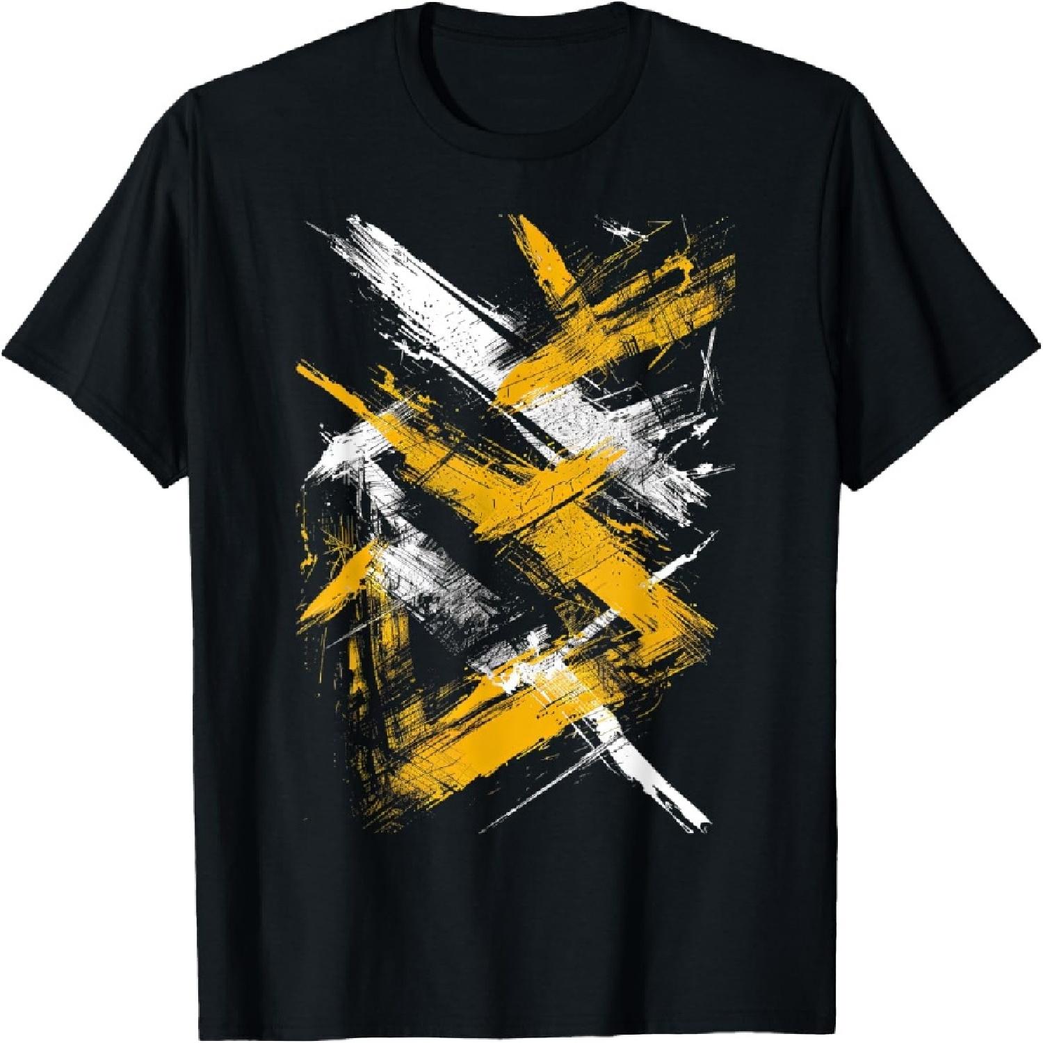 Yellow And Black Dynamic Art T-Shirt XXXXXL разноцветный