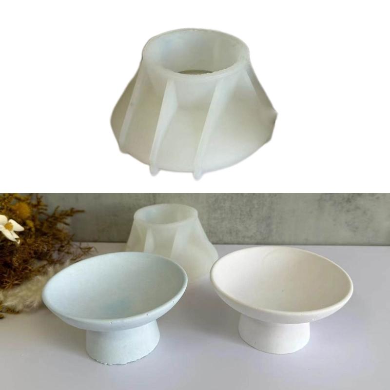 Round Fruit Storage Tray Mold Round Dish Mold Home Decoration Silicone Mold for Resin Concrete Cement Tray DIY Durable
