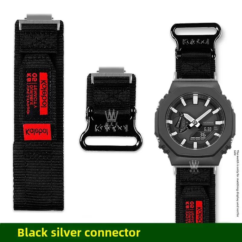 GA2100 Schlaufendesign Canvas-Armband für Casio G-SHOCK 5611 GA-2100 GA-2110 GA-B2100 Herren Outdoor-Sport Nylon-Uhrenarmband Zubehör