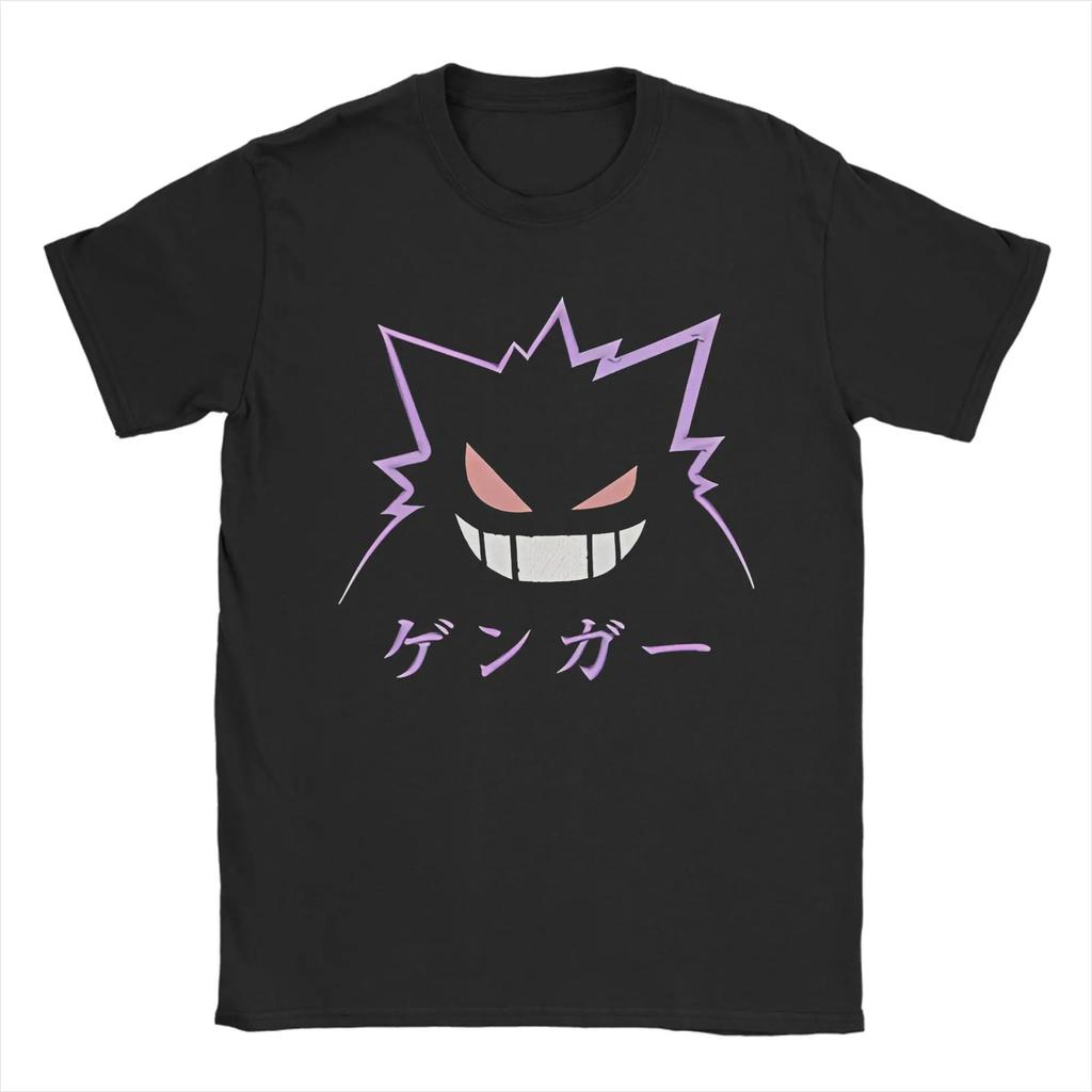 Summer Pokémon Anime Gengar Brand 100Pure Cotton Printed Tshirt Men Harajuku Casual Versatile Shortsleeved Y2k Loose