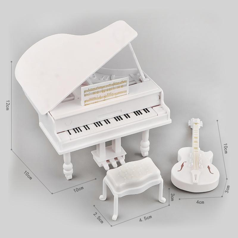 

3Pcs Musical Instrument Miniature Props Dollhouse Grand Piano Furniture Guitar Cello Model Doll Accessories Simulation Ornaments