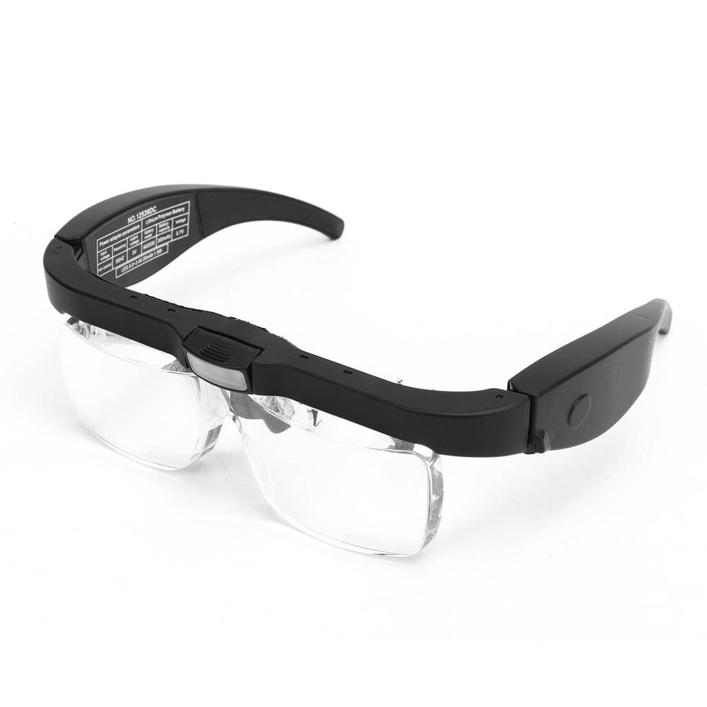 Kopfmontierte Vergrößerungsbrille mit 5 Linsen, 3 LED-Leuchten, 2-fach einstellbarer Helligkeit, Stirnband-Vergrößerungsglas, 3,7V