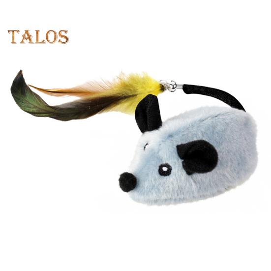 

Электрическая игрушка-мышь для кошек, интерактивная плюшевая мышь с дистанционным управлением, перезаряжаемая автоматическая движущаяся игрушка для кошек с перьевым хвостом серый