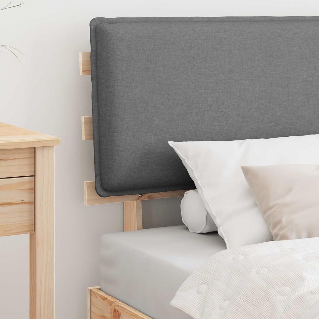 Bed Frame with Padded Headboard Light Grey 75 x 190 cm
