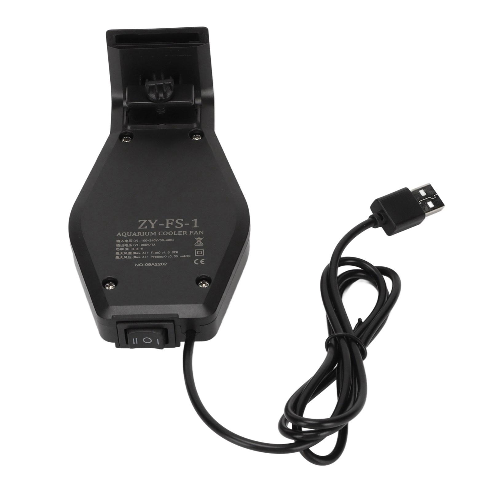 

Aquarium Cooling Fan Wall Mounted Fast Heat Dissipation USB Connector Fish Fan with Timer