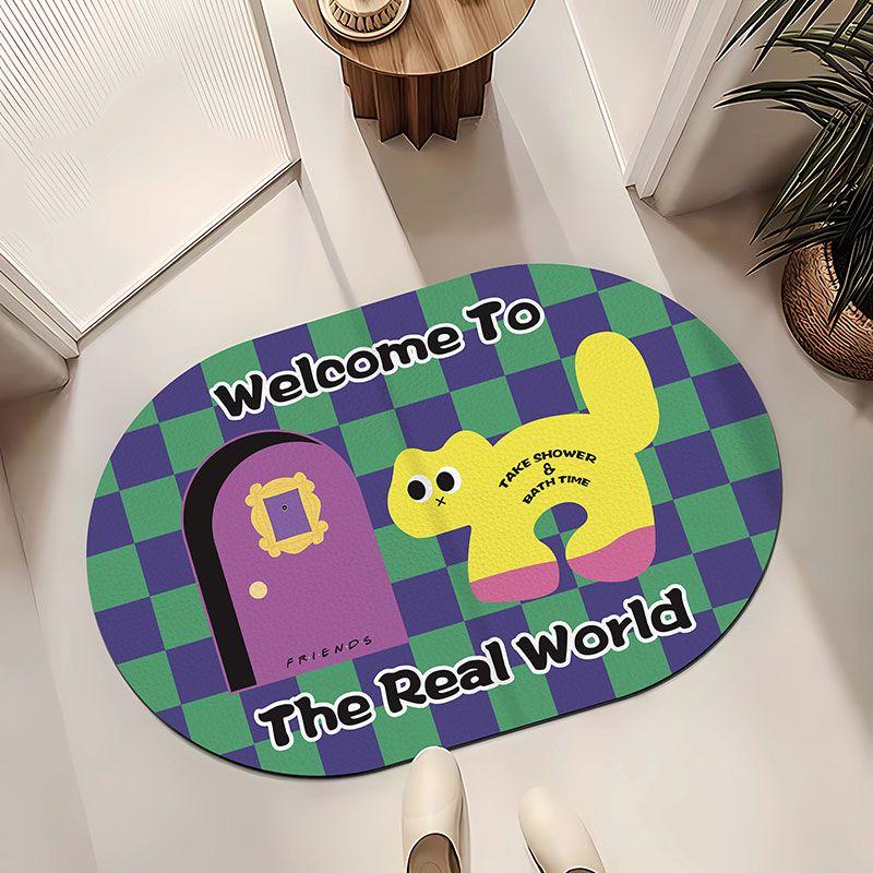 Friends bathroom floor mat water absorption non-slip toilet door mat household diatom mud toilet door mat can be customized