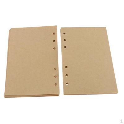 80 Sheets Refillable Notebook Inserts 6 Holes A6 Size Inner Refiller Blank Kraft