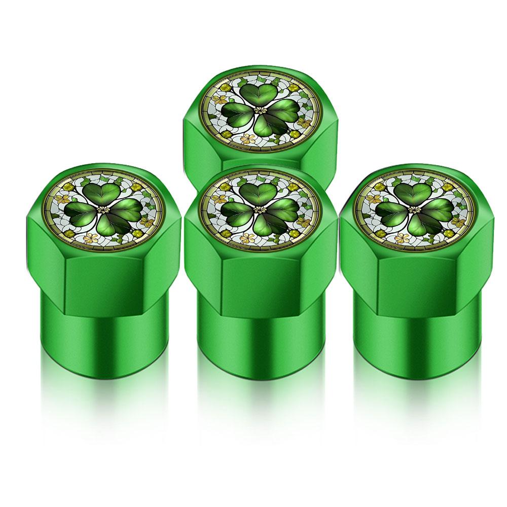 

Талисман удачи Четырехлистный клевер Колпачки штоков воздушных клапанов шин колес автомобиля Наклейки для автомобилей Мото Авто Универсальные аксессуары Подарок для мужчин Женщин зелёный