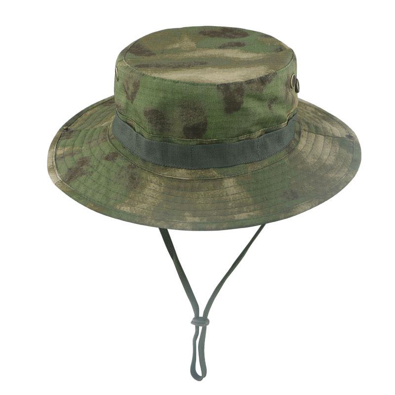 Men's Camouflage Bucket Hat Set: Multifunctional, Breathable, Sun-Protective Fishing Hat with Round Brim.