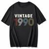 cotton  100% Men's And Women's Birthday Short Sleeve T-Shirt Digital Print 1960-1999 Pattern Congratulating Letter Tee Birthday