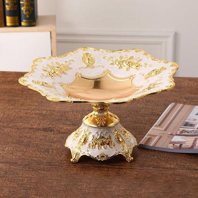 Vintage High-end European Fruit Plate Handmade Plating Process Table Snacks Tray Stable Alloy Retro Dish KTV