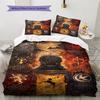 House of Dragon Pattern Bedding Set Quilt Cover Pillowcase Home Decor Gift (1 * Duvet Cover + 2 * Pillowcase, Without Core)