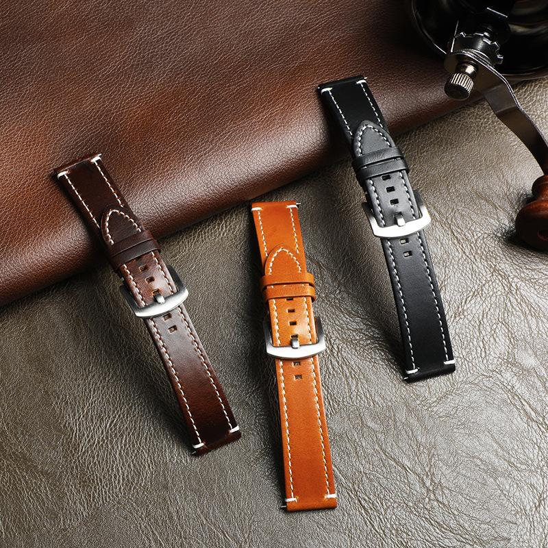 Leather Strap Business Men's Strap Upgrade Switch Ears Double Sided First Cowhide Watch Strap