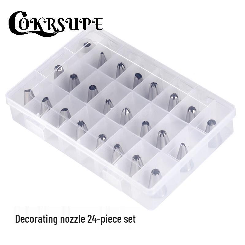 Набор кондитерских насадок COKRSUPE из 24 штук, из нержавеющей стали