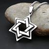 Fashion 316L Stainless Steel Star of David Pendant Necklace for Men Women Punk Biker Six Pointed Star Necklaces Party Jewelry