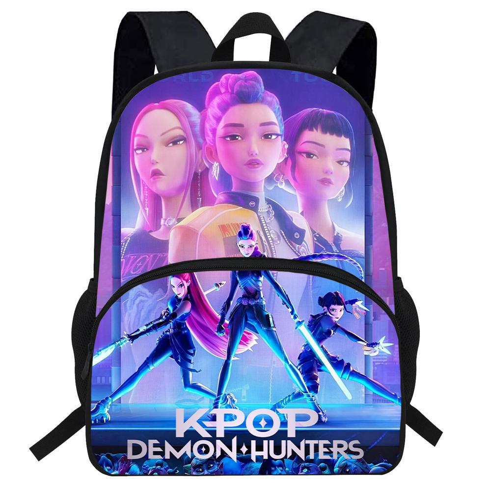 Hunters Demon Kpop Cartoon School Backpack Durable Material Anti Shock Students