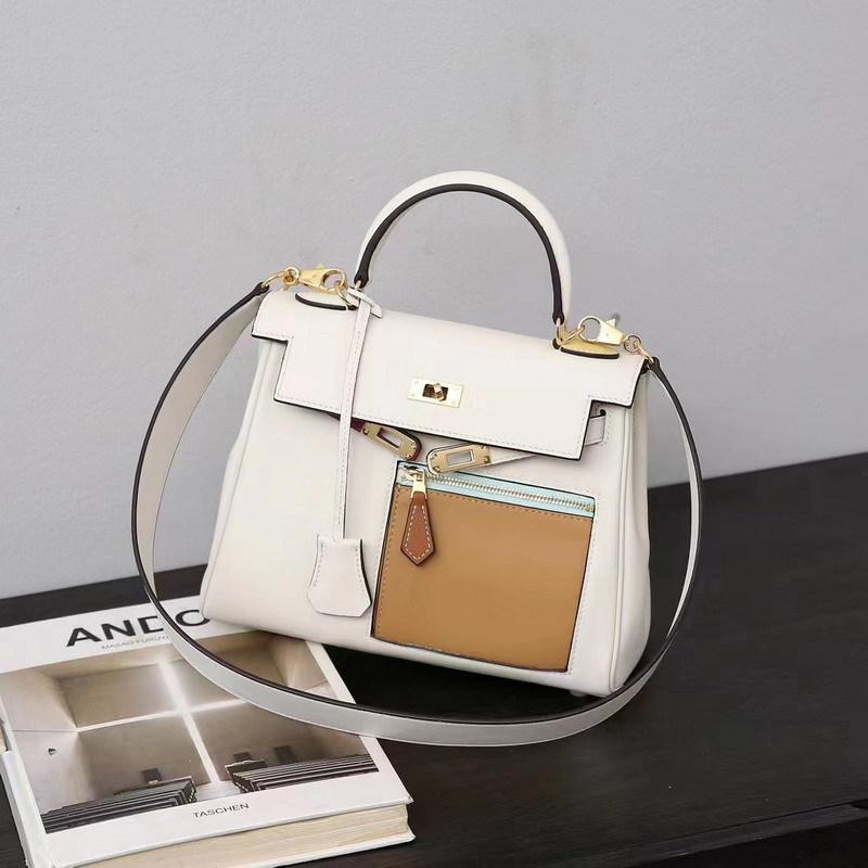 Nuova borsa da mendicante tascabile a colori abbinati, primo strato di pelle bovina, pelle swift 2528, borsa da donna alla moda