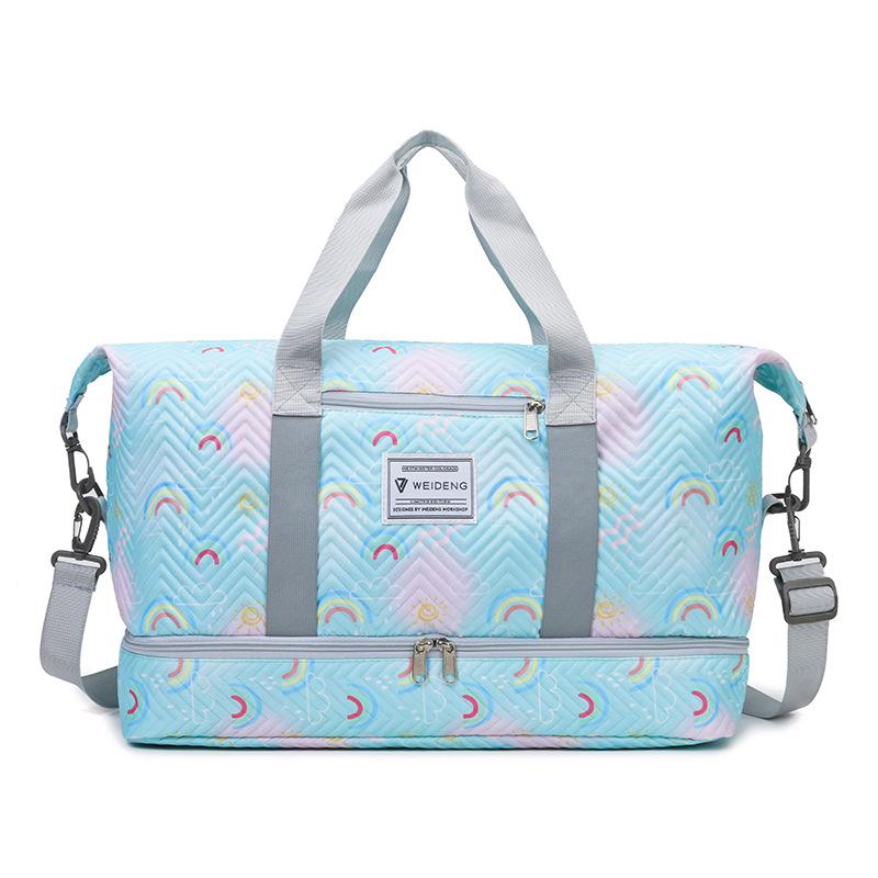 Separate wet and dry, put yoga mat, yoga bag, large capacity, fresh and fashionable, portable travel bag can be set, tie rod belt shoe compartment