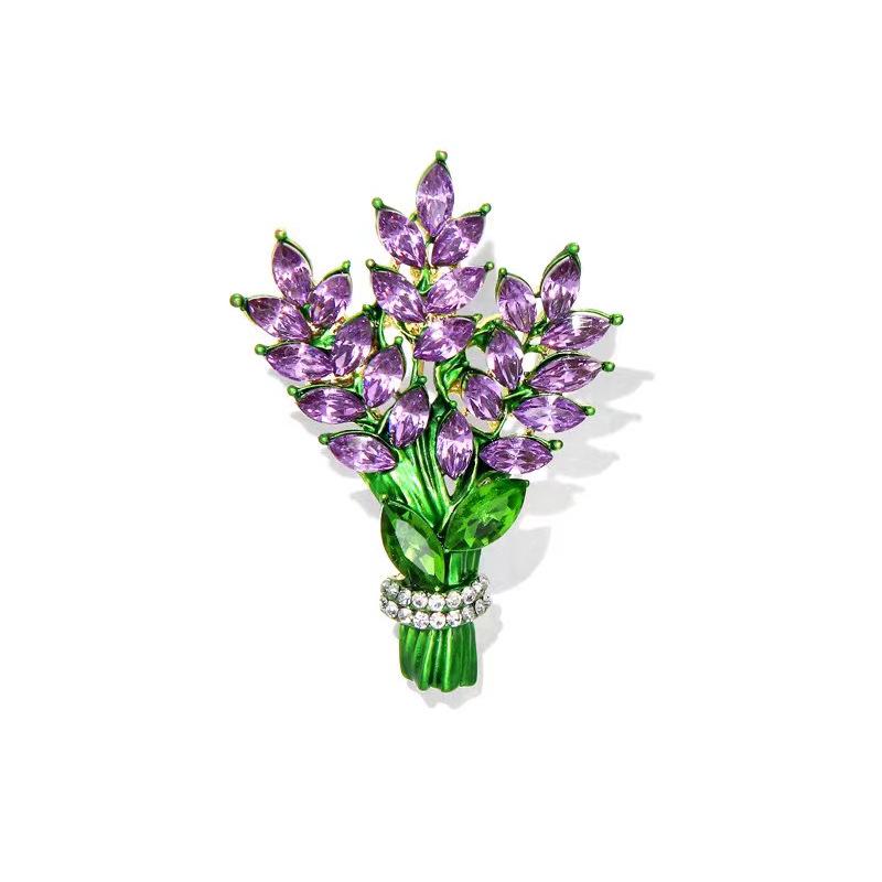 

Elegant Purple Lavender Floral Brooch Pin: Sweater and Coat Accessory for Women