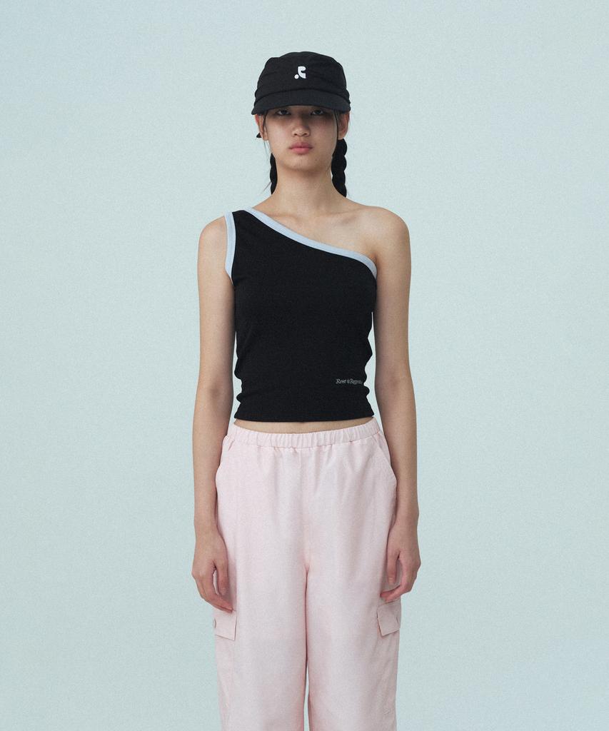REST&RECREATION One Shoulder Sleeveless - Black