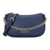 MK Carmela Logo Silver Chain Leather Shoulder Crossbody Handbag Small Women Handbags Navy-Blue 35F4S1QC1L-NAVY