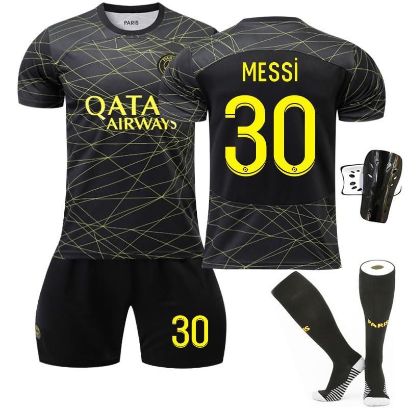 22-23 Paris Three-away Football Jersey No. 30 10 Neymar 7 Mbabpe Black Gold Line
