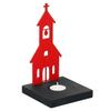 Merry Christmas Charming Church Decorative Tea Light Candle Holder (Wooden Red)| Christmas Decoration Items for Home Living Room Office