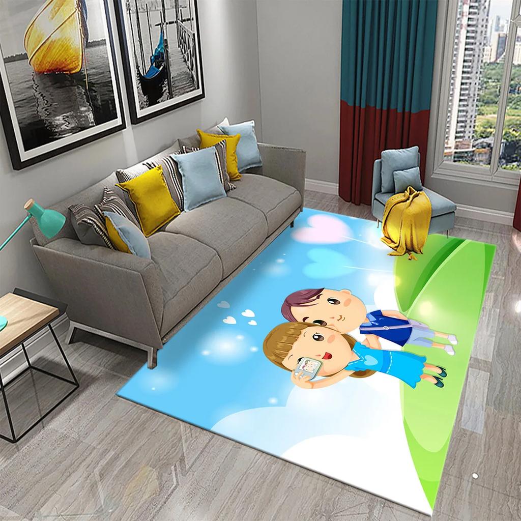 3D Lovely Cute Cartoon Pink Girl Carpet Girl Teen Bedroom Living Room Door Entrance Decoration Rug Bathroom Kitchen Non-slip Mat