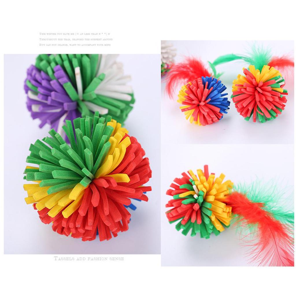 Cats Teaser Toy Soft Colorful EVA Balls 2 Inches Interactive Playing Quiet Balls for Indoor Kitten Chasing & Exercise