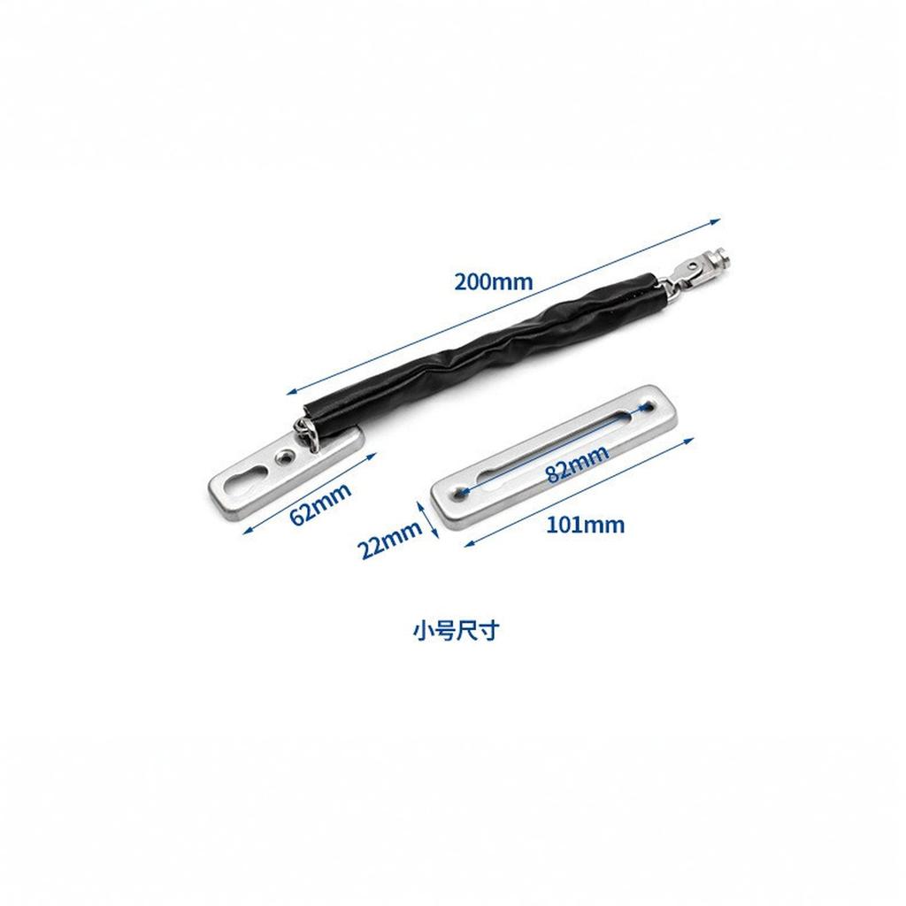 Dörrkedjelås, 3 mm extra tjockt 304 rostfritt stål Dörrvakt, Kraftigt dörrkedjelås för innerdörr (Svart)