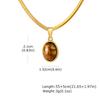 Vnox Natural Stone Pendant Necklace, Stainless Steel Blade Chain, Obsidian Tiger Eye Turquoise Lapis Stone Jewelry Gift for Men