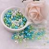 3-8mm Straight Hole Round ABS Imitation Pearl Multicolors Round Acrylic Beads Loose Beads for DIY Craft Scrapbook Decoration