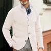 Stand Collar Men Cardigan Long Sleeve Pockets Thickened Cardigan Sweater Jackets Winter Solid Color Buttons Knitted Sweater Coat