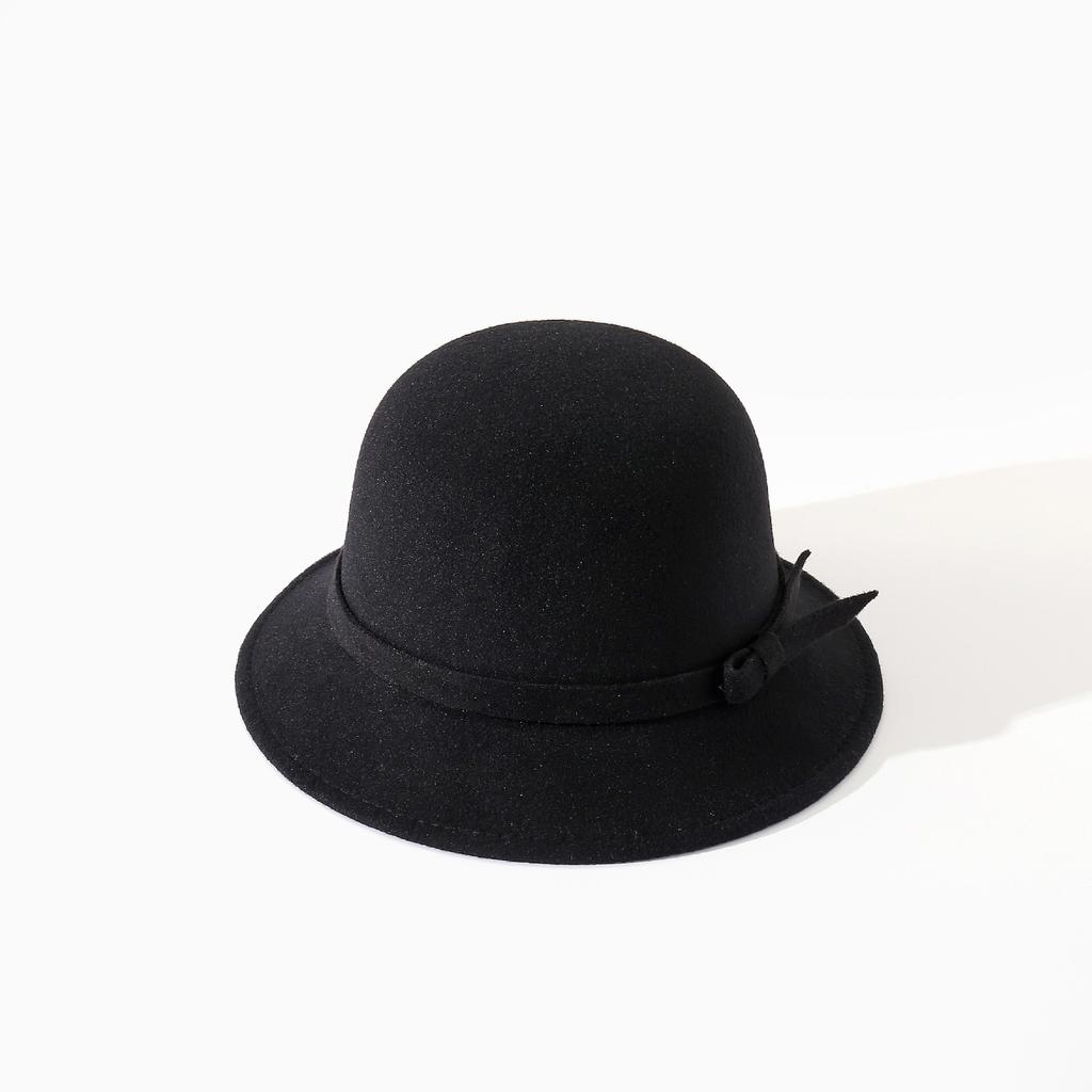 French Small Fragrant Hat Women's Autumn and Winter Felt Hat Elegant Temperament Woolen Celebrity Top Hat Small Basin Hat