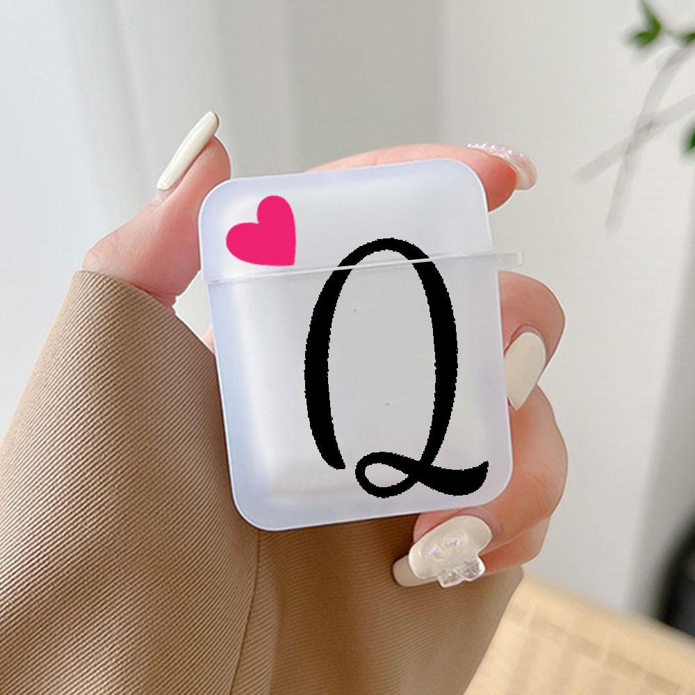 Initial Letter A Z Love Heart Earphone Case for Airpods 4th 3rd Pro 3 2 Cover for Airpod 2 3 1 Protective Accessorie Shell Funda