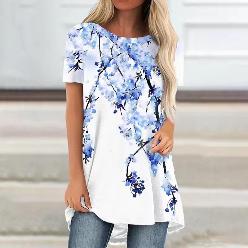 Maglietta estiva con stampa 3D a farfalla floreale, streetwear, moda donna, casual, magliette Y2K, top, t-shirt, abbigliamento oversize femminile