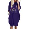 Women Dress Pullover Stylish Loose Fit Short Sleeve Casual Dress With Pocket